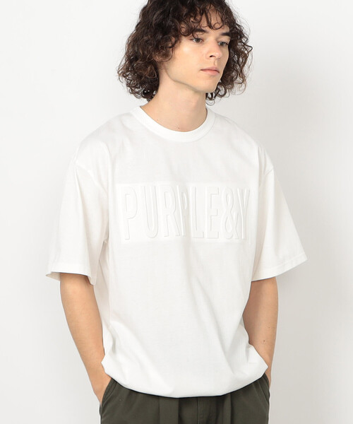 Purple&Yellow（パープルアンドイエロー）の「エンボスロゴ 半袖Tシャツ（Tシャツ/カットソー・メンズ・ホワイト/ブラック/サックスブルー・SMALL/MEDIUM/LARGE）」の7枚目の写真