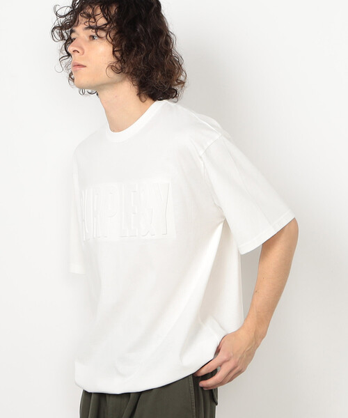 Purple&Yellow（パープルアンドイエロー）の「エンボスロゴ 半袖Tシャツ（Tシャツ/カットソー・メンズ・ホワイト/ブラック/サックスブルー・SMALL/MEDIUM/LARGE）」の8枚目の写真