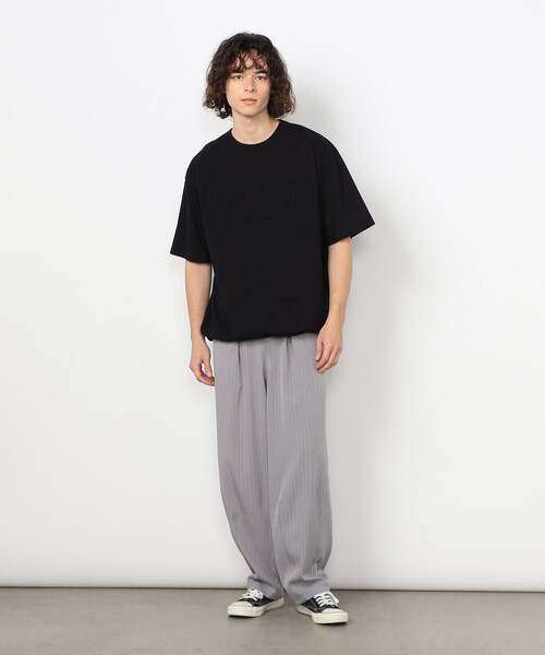 Purple&Yellow（パープルアンドイエロー）の「エンボスロゴ 半袖Tシャツ（Tシャツ/カットソー・メンズ・ホワイト/ブラック/サックスブルー・SMALL/MEDIUM/LARGE）」の9枚目の写真