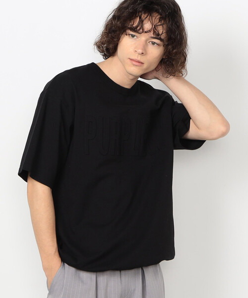 Purple&Yellow（パープルアンドイエロー）の「エンボスロゴ 半袖Tシャツ（Tシャツ/カットソー・メンズ・ホワイト/ブラック/サックスブルー・SMALL/MEDIUM/LARGE）」の12枚目の写真