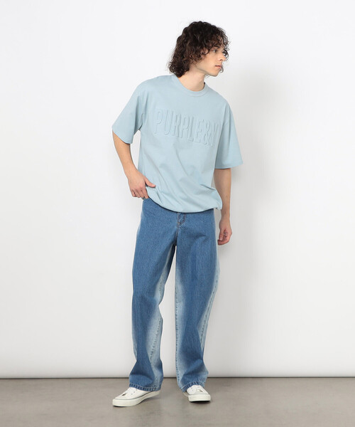 Purple&Yellow（パープルアンドイエロー）の「エンボスロゴ 半袖Tシャツ（Tシャツ/カットソー・メンズ・ホワイト/ブラック/サックスブルー・SMALL/MEDIUM/LARGE）」の14枚目の写真