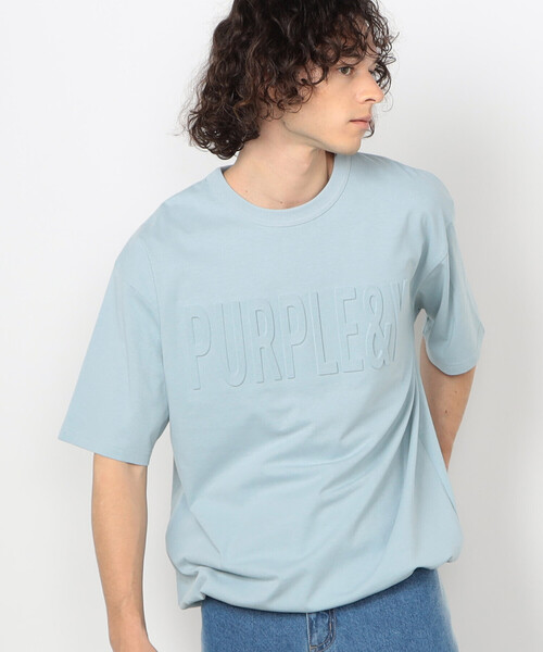 Purple&Yellow（パープルアンドイエロー）の「エンボスロゴ 半袖Tシャツ（Tシャツ/カットソー・メンズ・ホワイト/ブラック/サックスブルー・SMALL/MEDIUM/LARGE）」の15枚目の写真
