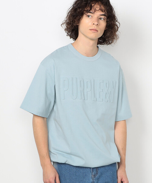 Purple&Yellow（パープルアンドイエロー）の「エンボスロゴ 半袖Tシャツ（Tシャツ/カットソー・メンズ・ホワイト/ブラック/サックスブルー・SMALL/MEDIUM/LARGE）」の16枚目の写真