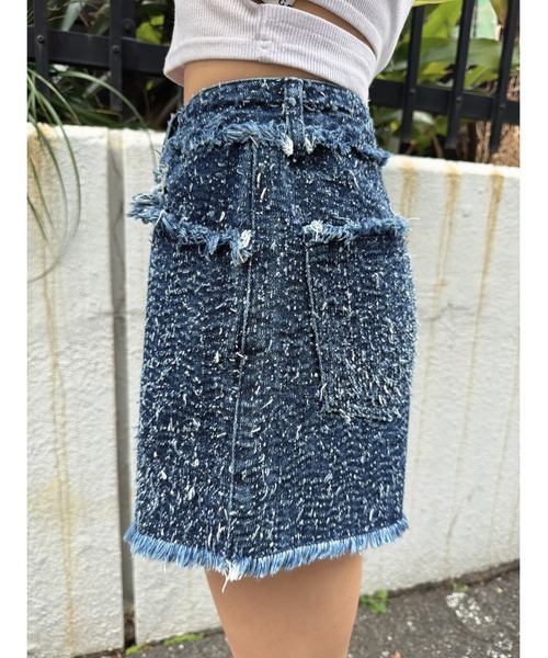 EGOIST（エゴイスト）の「ツイードデニムSPT（デニムパンツ・レディース・サックスブルー/ネイビー・M/S）」の21枚目の写真