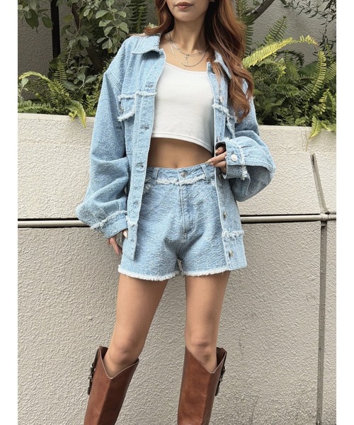 EGOIST（エゴイスト）の「ツイードデニムSPT（デニムパンツ・レディース・サックスブルー/ネイビー・M/S）」の6枚目の写真