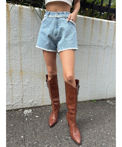 EGOIST（エゴイスト）の「ツイードデニムSPT（デニムパンツ・レディース・サックスブルー/ネイビー・M/S）」の8枚目の写真