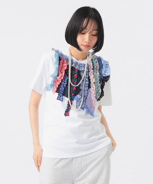 ドゥロワーフリルTシャツ 別注】TORI-TO / 縦フリル Tシャツ（Tシャツ/カットソー）｜TORI-TO