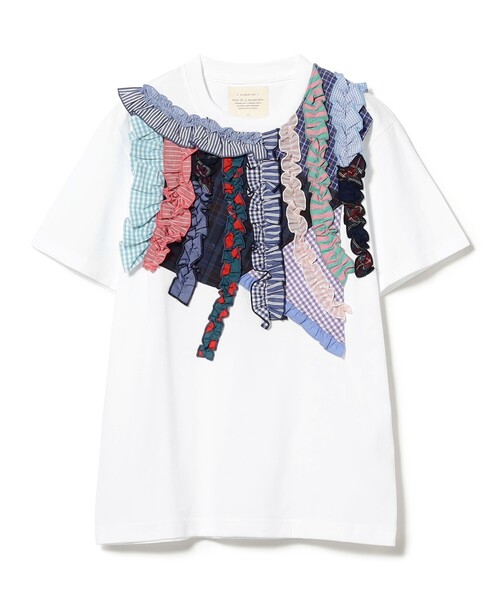 ヨリ　tori ストライプ　ドット　フリル　トップス　カットソー  新品未使用 別注】TORI-TO / 縦フリル Tシャツ（Tシャツ/カットソー）｜TORI-TO