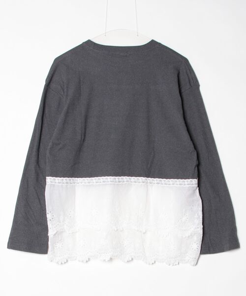 RME.(アールエムイー)の「裾レースプルオーバー 長袖Tシャツ(Tシャツ/カットソー・レディース・グレー/ホワイト・L/M)」の12枚目の写真