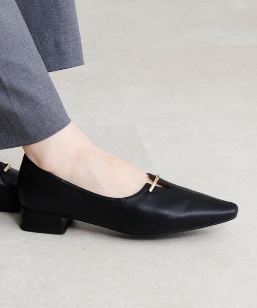 HIMIKO】【WEB限定】メタルバーアクセントパンプス/640013（パンプス