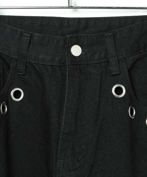 LAND MUSEUM（ランドミュージアム）の「LAND MUSEUM／ハトメストラップデニム（デニムパンツ・メンズ・ブラック・MEDIUM/LARGE）」の2枚目の写真