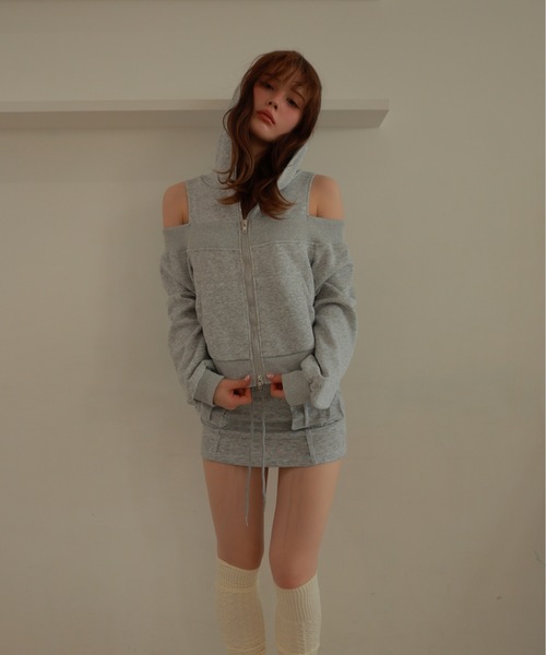 M DOLLY(エムドリー)の「double pocket vera mini skirt/ダブルポケットヴェラミニスカート(スカート・レディース・グレー/ブラック・S/M)」の9枚目の写真