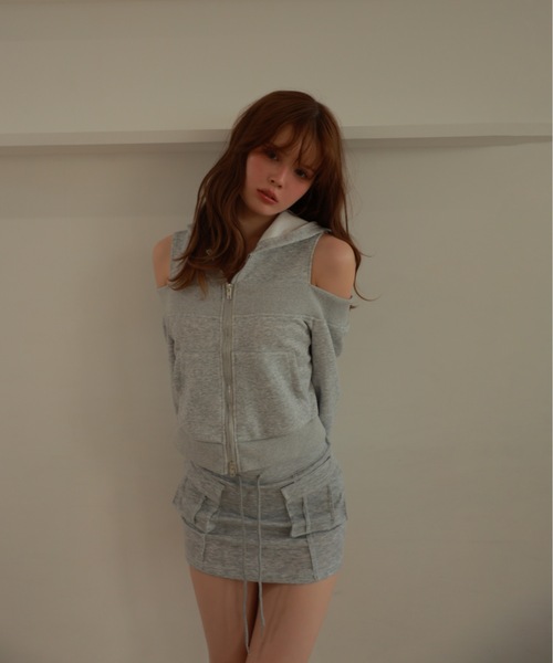 M DOLLY(エムドリー)の「double pocket vera mini skirt/ダブルポケットヴェラミニスカート(スカート・レディース・グレー/ブラック・S/M)」の11枚目の写真