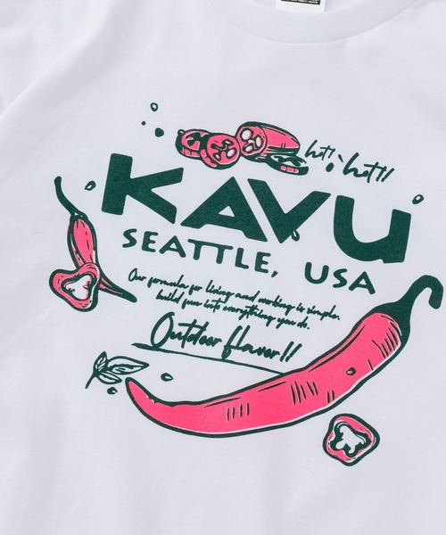 KAVU(カブー)の「KAVU/カブー Chili Pepper Tee/チリペッパー Tシャツ(Tシャツ/カットソー・メンズ・ナチュラル/ホワイト・MEDIUM/LARGE)」の4枚目の写真