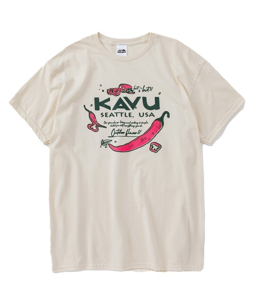 KAVU(カブー)の「KAVU/カブー Chili Pepper Tee/チリペッパー Tシャツ(Tシャツ/カットソー・メンズ・ナチュラル/ホワイト・MEDIUM/LARGE)」の6枚目の写真