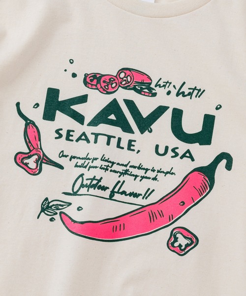 KAVU(カブー)の「KAVU/カブー Chili Pepper Tee/チリペッパー Tシャツ(Tシャツ/カットソー・メンズ・ナチュラル/ホワイト・MEDIUM/LARGE)」の8枚目の写真