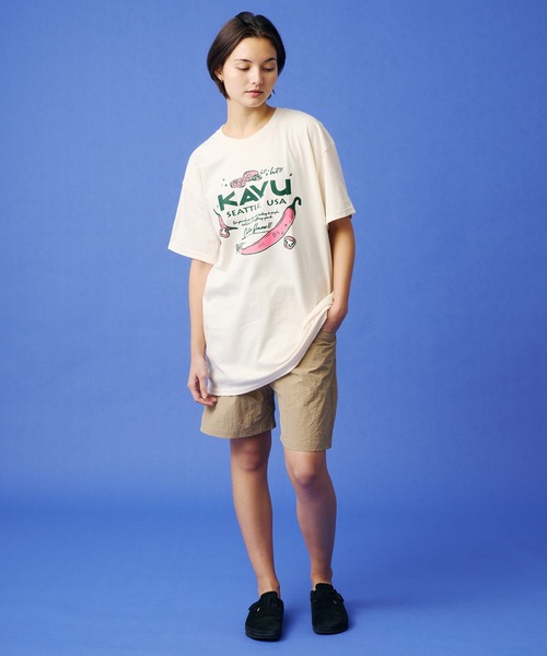 KAVU(カブー)の「KAVU/カブー Chili Pepper Tee/チリペッパー Tシャツ(Tシャツ/カットソー・メンズ・ナチュラル/ホワイト・MEDIUM/LARGE)」の10枚目の写真