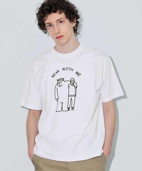 coca（coca）（コカ）の「ユニセックス ベアプリントTシャツ（Tシャツ/カットソー・メンズ・ライトベージュ/ブラック/ホワイト/ダークブルー・XL/M/L）」の2枚目の写真