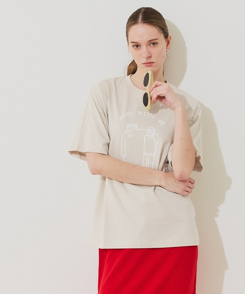 coca（coca）（コカ）の「ユニセックス ベアプリントTシャツ（Tシャツ/カットソー・メンズ・ライトベージュ/ブラック/ホワイト/ダークブルー・XL/M/L）」の9枚目の写真