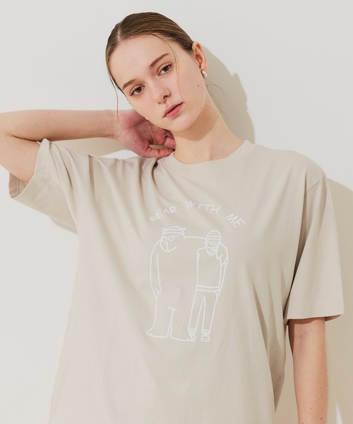 coca（coca）（コカ）の「ユニセックス ベアプリントTシャツ（Tシャツ/カットソー・メンズ・ライトベージュ/ブラック/ホワイト/ダークブルー・XL/M/L）」の11枚目の写真