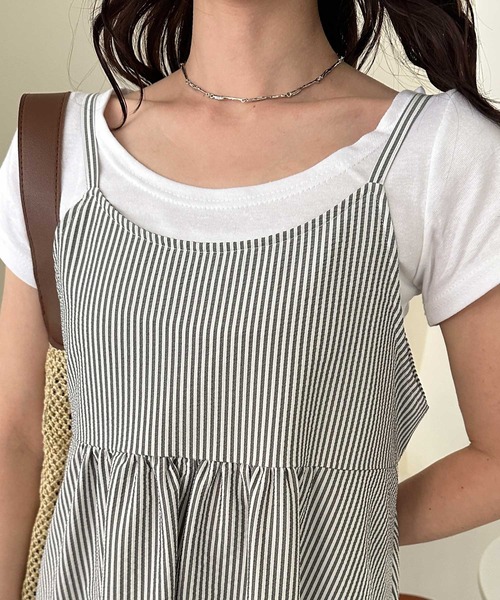 GeeRA(ジーラ)の「サッカー素材バックリボンキャミワンピース 無地/ストライプ(ワンピース・レディース・ブラック/ブラック系その他・MEDIUM/LARGE/X-LARGE)」の17枚目の写真