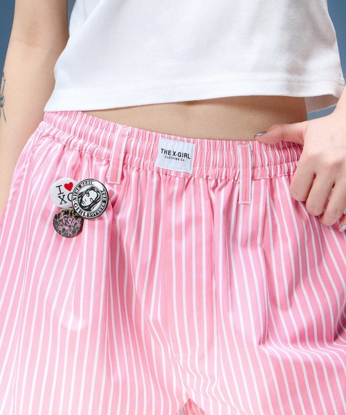 X-girl(エックスガール)の「STRIPED RHINESTONE SHORTS(その他パンツ・レディース・ライトブルー/ピンク・ONE SIZE)」の6枚目の写真