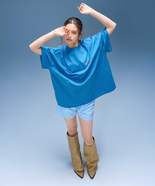 X-girl(エックスガール)の「STRIPED RHINESTONE SHORTS(その他パンツ・レディース・ライトブルー/ピンク・ONE SIZE)」の10枚目の写真