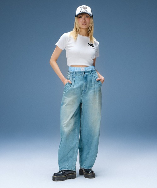 X-girl(エックスガール)の「STRIPED RHINESTONE SHORTS(その他パンツ・レディース・ライトブルー/ピンク・ONE SIZE)」の15枚目の写真
