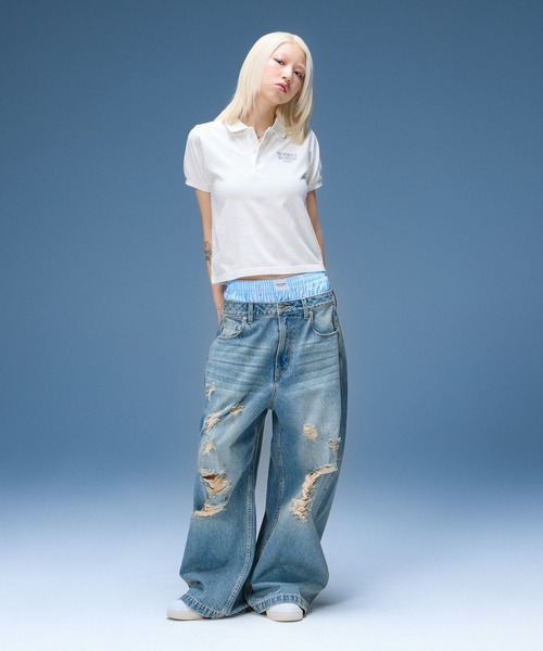 X-girl(エックスガール)の「STRIPED RHINESTONE SHORTS(その他パンツ・レディース・ライトブルー/ピンク・ONE SIZE)」の17枚目の写真