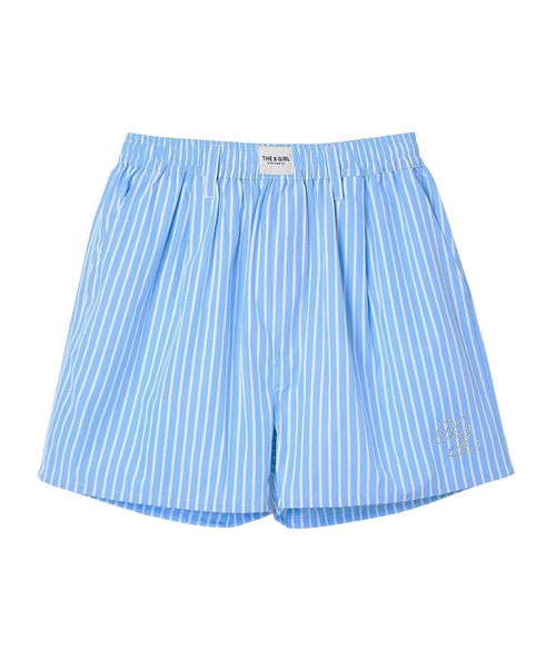 X-girl(エックスガール)の「STRIPED RHINESTONE SHORTS(その他パンツ・レディース・ライトブルー/ピンク・ONE SIZE)」の3枚目の写真