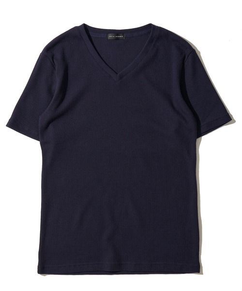 TETE HOMME(テットオム)の「展開店舗限定 サーマル VネックショートスリーブTシャツ(Tシャツ/カットソー・メンズ・ホワイト/ネイビー/ブラック・LARGE/MEDIUM/X-LARGE)」の3枚目の写真