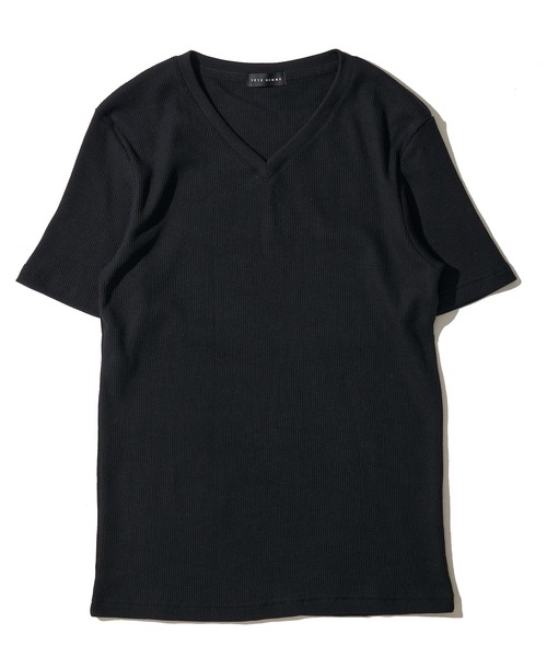 TETE HOMME(テットオム)の「展開店舗限定 サーマル VネックショートスリーブTシャツ(Tシャツ/カットソー・メンズ・ホワイト/ネイビー/ブラック・LARGE/MEDIUM/X-LARGE)」の2枚目の写真