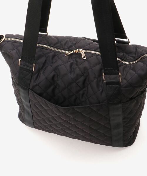 MAJESTIC LEGON（マジェスティックレゴン）の「キルティングトラベルボストン（L）（ボストンバッグ・レディース・ブラック/アイボリー・FREE）」の3枚目の写真