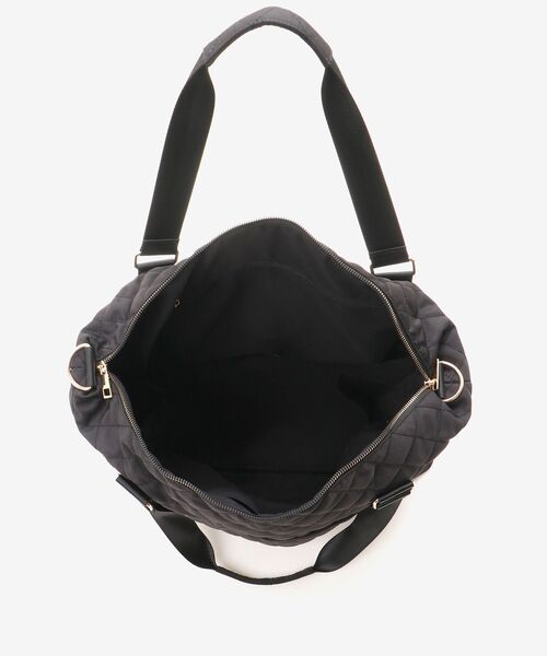 MAJESTIC LEGON（マジェスティックレゴン）の「キルティングトラベルボストン（L）（ボストンバッグ・レディース・ブラック/アイボリー・FREE）」の6枚目の写真