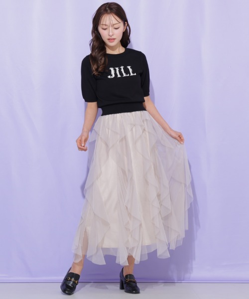 JILL by JILL STUART(ジルバイジルスチュアート)の「縦ラッフルシアースカート(スカート・レディース・ホワイト系その他/ホワイト/ネイビー/ベージュ・FREE)」の3枚目の写真