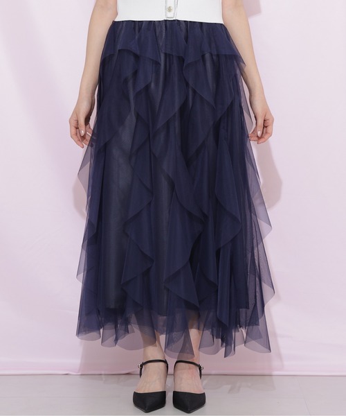 JILL by JILL STUART(ジルバイジルスチュアート)の「縦ラッフルシアースカート(スカート・レディース・ホワイト系その他/ホワイト/ネイビー/ベージュ・FREE)」の11枚目の写真