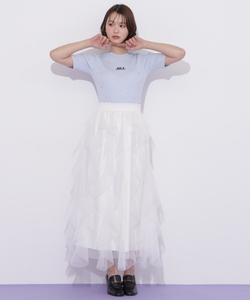 JILL by JILL STUART(ジルバイジルスチュアート)の「縦ラッフルシアースカート(スカート・レディース・ホワイト系その他/ホワイト/ネイビー/ベージュ・FREE)」の21枚目の写真