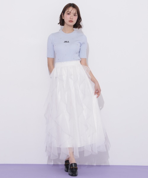 JILL by JILL STUART(ジルバイジルスチュアート)の「縦ラッフルシアースカート(スカート・レディース・ホワイト系その他/ホワイト/ネイビー/ベージュ・FREE)」の19枚目の写真