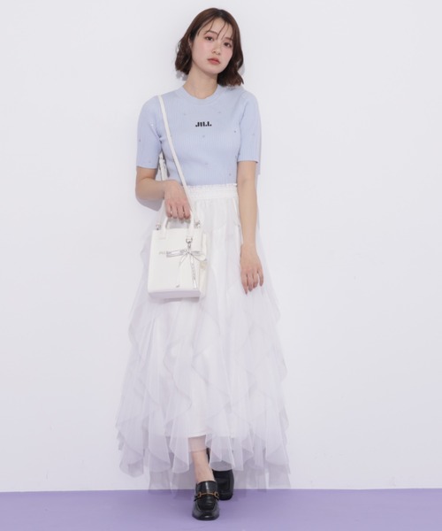JILL by JILL STUART(ジルバイジルスチュアート)の「縦ラッフルシアースカート(スカート・レディース・ホワイト系その他/ホワイト/ネイビー/ベージュ・FREE)」の22枚目の写真