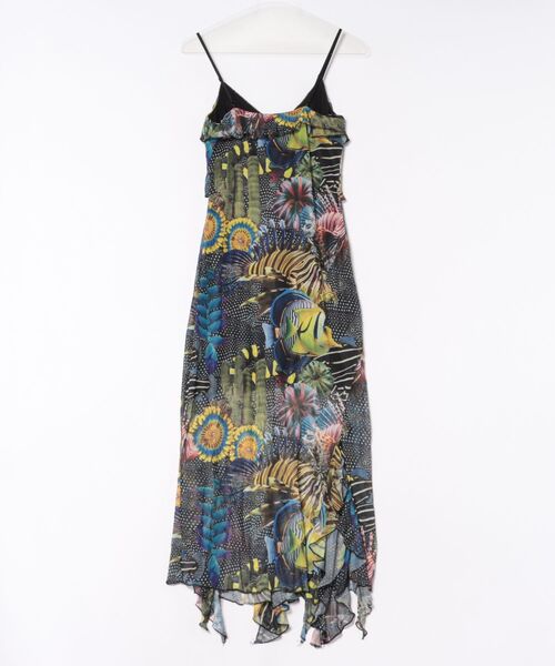 Desigual(デシグアル)の「Lacroixコラボ海中グラフィックハンカチヘムキャミドレス(ワンピース・レディース・ブラック・S/XL/L/M/XS)」の3枚目の写真