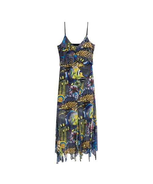 Desigual(デシグアル)の「Lacroixコラボ海中グラフィックハンカチヘムキャミドレス(ワンピース・レディース・ブラック・S/XL/L/M/XS)」の4枚目の写真