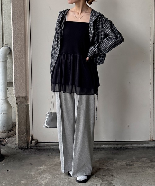 ISOOK（アイスー）の「【ISOOK / アイスー】フード付きチェックシャツ / フード付きシャツ クロップド丈 ショート丈 カーディガン 羽織り 春服 ホワイト ブラック ZOZOTOWN限定（シャツ/ブラウス・レディース・ブラック/ホワイト・FREE）」の22枚目の写真