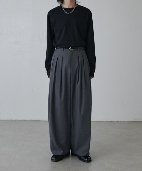 Lui's（ルイス）の「インバーテッドプリーツワイドパンツ（その他パンツ・メンズ・グレー/ブラック・S/M）」の15枚目の写真