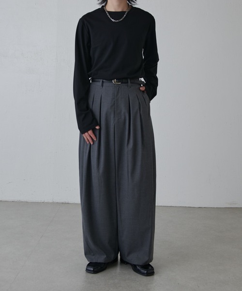 Lui's（ルイス）の「インバーテッドプリーツワイドパンツ（その他パンツ・メンズ・グレー/ブラック・S/M）」の16枚目の写真