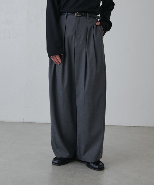 Lui's（ルイス）の「インバーテッドプリーツワイドパンツ（その他パンツ・メンズ・グレー/ブラック・S/M）」の10枚目の写真