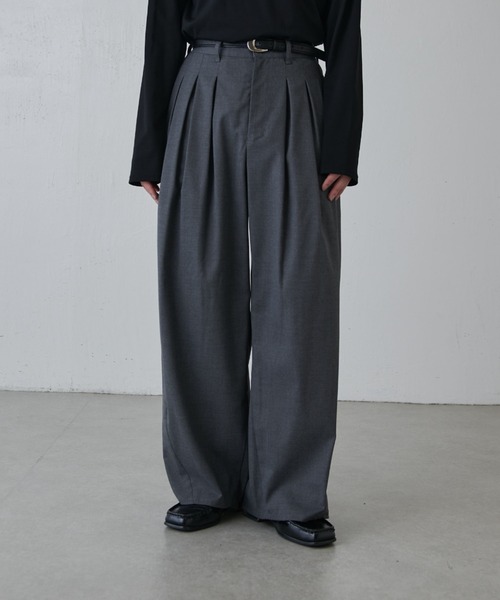 Lui's（ルイス）の「インバーテッドプリーツワイドパンツ（その他パンツ・メンズ・グレー/ブラック・S/M）」の11枚目の写真
