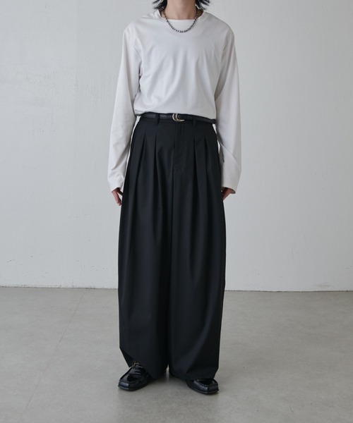 Lui's（ルイス）の「インバーテッドプリーツワイドパンツ（その他パンツ・メンズ・グレー/ブラック・S/M）」の7枚目の写真