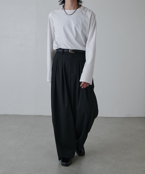 Lui's（ルイス）の「インバーテッドプリーツワイドパンツ（その他パンツ・メンズ・グレー/ブラック・S/M）」の9枚目の写真