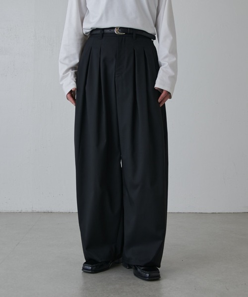 Lui's（ルイス）の「インバーテッドプリーツワイドパンツ（その他パンツ・メンズ・グレー/ブラック・S/M）」の6枚目の写真