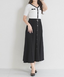 MISCH MASCH | 2026春夏新作 ラメ配色AラインVネックニットワンピース(ワンピース)